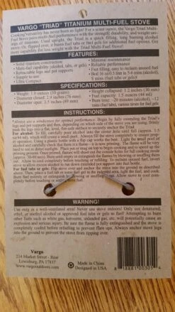Vargo Triad Multi-Fuel Stove -Outdoor Camping Store 20170113 170917