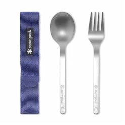 Snow Peak Titanium Fork & Spoon Set -Outdoor Camping Store SPKTFS 1